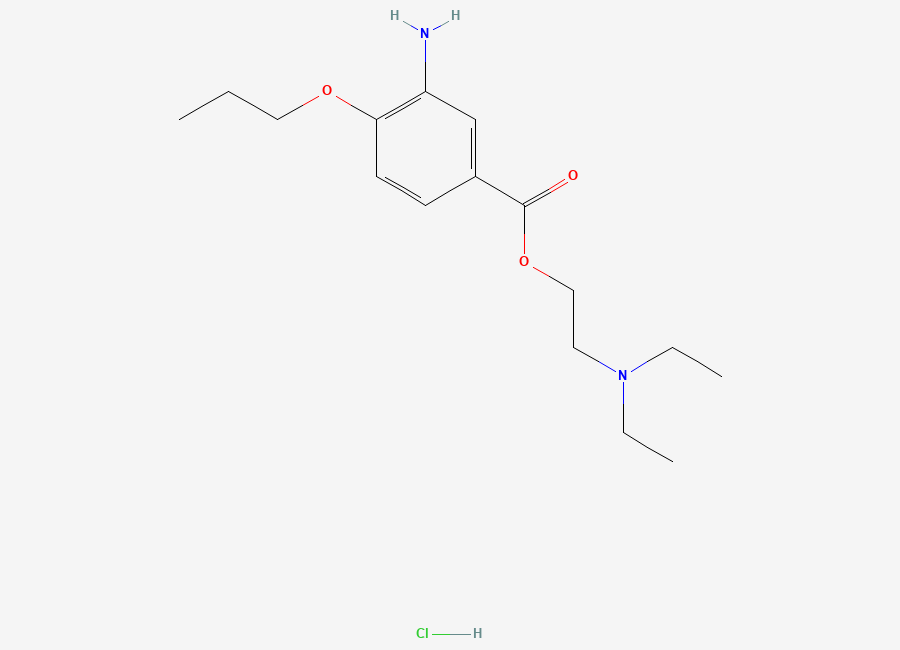 Two-dimensional chemical structure of Proparacaine Hydrochloride