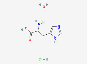 Two-dimensional chemical structure of DL-Histidine, monohydrochloride, monohydrate