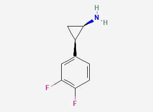 Two-dimensional chemical structure of (1R,2R)-2-(3,4-Difluorophenyl)-cyclopropanamine, CAS 1414348-35-8