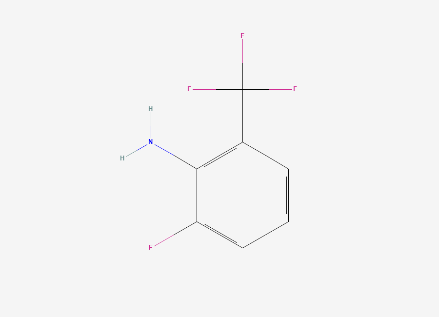 Two-dimensional chemical structure of 2-Fluoro-6-(trifluoromethyl)aniline