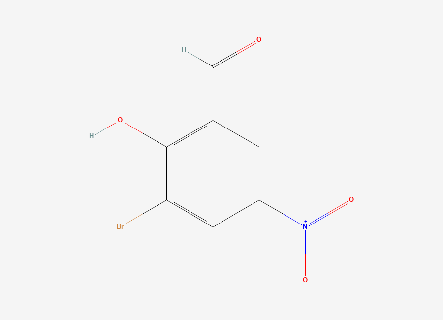 Two-dimensional chemical structure of 3-Bromo-5-nitrosalicylaldehyde