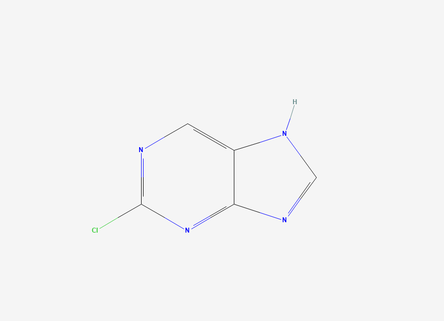 Two-dimensional chemical structure of 2-chloro-7H-purine