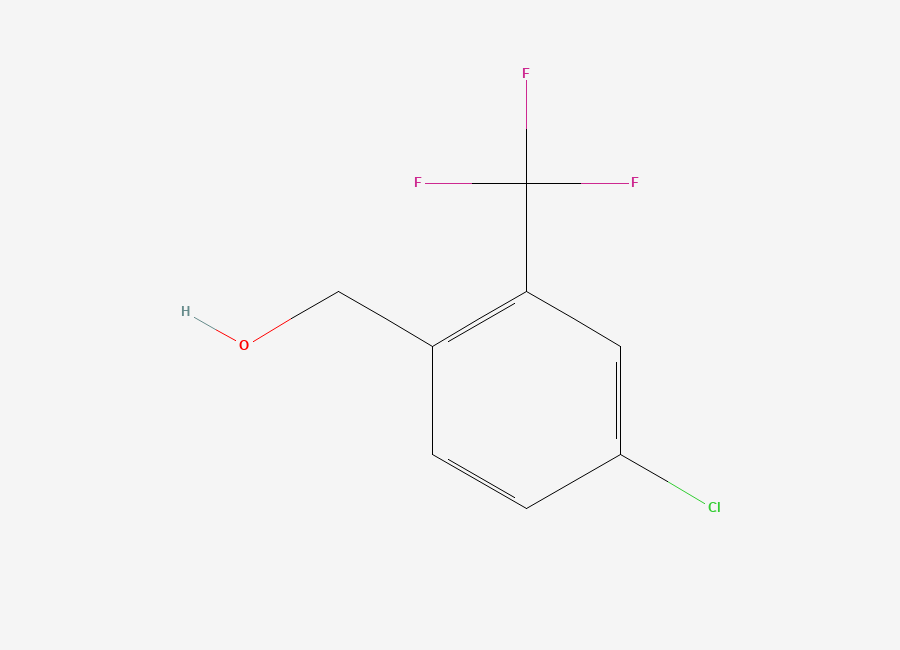 Two-dimensional chemical structure of (4-Chloro-2-(trifluoromethyl)phenyl)methanol