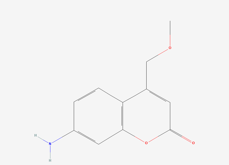 Two-dimensional chemical structure of 7-Amino-4-(methoxymethyl)-2H-chromen-2-one