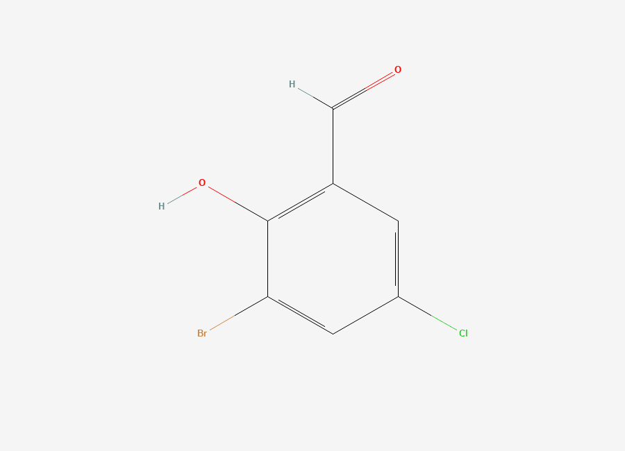 Two-dimensional chemical structure of 3-Bromo-5-chloro-2-hydroxybenzaldehyde