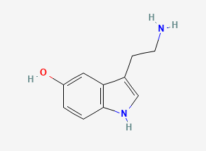 Two-dimensional chemical structure of 3-(2-aminoethyl)-1H-indol-5-ol, CAS 50-67-9