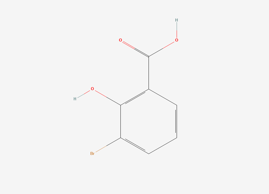Two-dimensional chemical structure of 3-Bromo-2-hydroxybenzoic acid