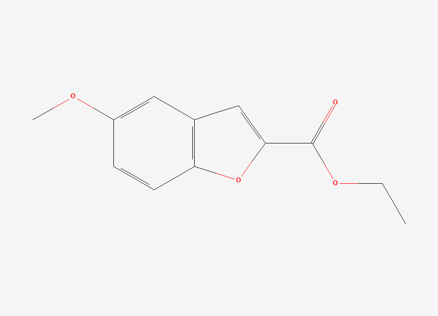 Two-dimensional chemical structure of 2-Benzofurancarboxylic acid, 5-methoxy-, ethyl ester
