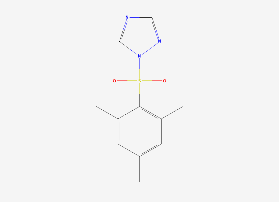 Two-dimensional chemical structure of 1-((2,4,6-Trimethylphenyl)sulfonyl)-1H-1,2,4-triazole