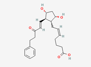 Two-dimensional chemical structure of (Z)-7-((1R,2R,3R,5S)-3,5-dihydroxy-2-((E)-3-oxo-5-phenylpent-1-enyl)cyclopentyl)hept-5-enoic acid