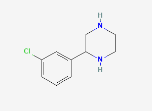 Two-dimensional chemical structure of 2-(3-Chlorophenyl)piperazine