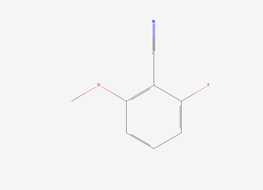 Two-dimensional chemical structure of 2-Fluoro-6-methoxybenzonitrile