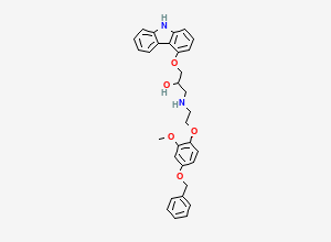 Two-dimensional chemical structure of Carvedilol p-Benzyloxy Impurity/ para-Benzyloxy Carvedilol, CAS 887352-95-6