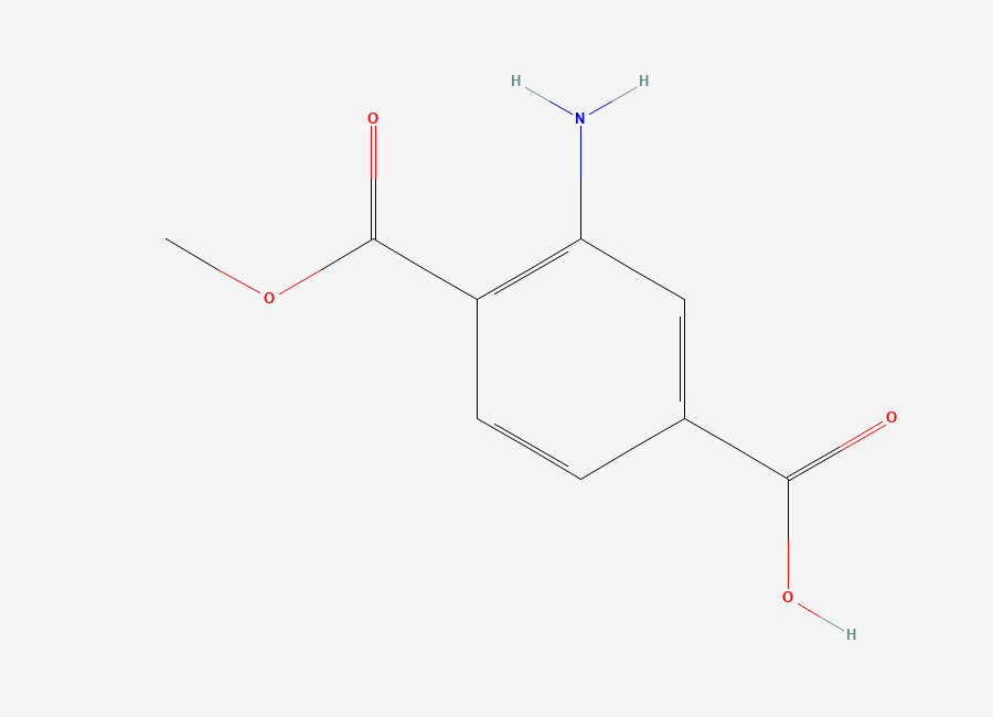 Two-dimensional chemical structure of 3-Amino-4-(methoxycarbonyl)benzoic acid