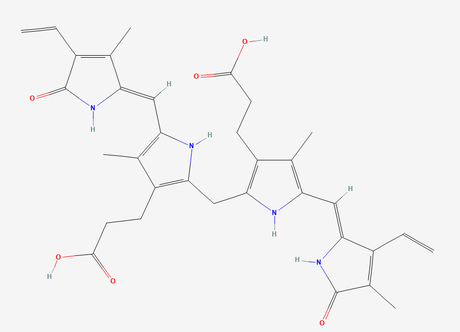 Two-dimensional chemical structure of Bilirubin