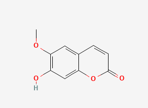 Two-dimensional chemical structure of 7-Hydroxy-6-methoxy-coumarin, CAS 92-61-5