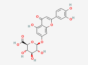 Two-dimensional chemical structure of Luteolin-7-O-Beta-Glucuronide, CAS 29741-10-4
