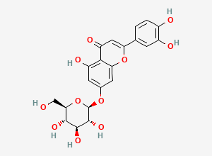 Two-dimensional chemical structure of Luteolin 7-O-Glucoside, CAS 5373-11-5