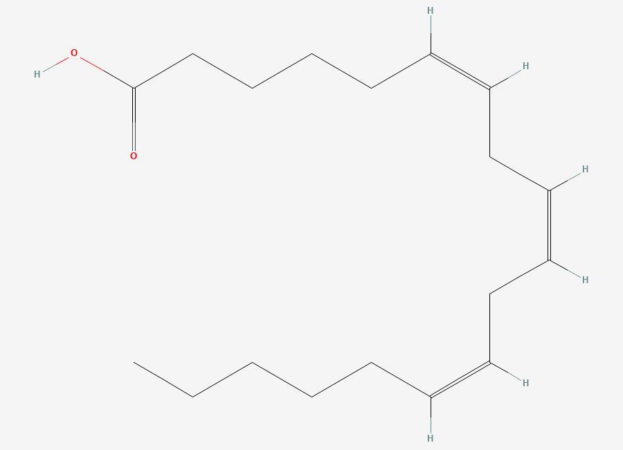 Two-dimensional chemical structure of γ-Linolenic Acid, CAS 506-26-3