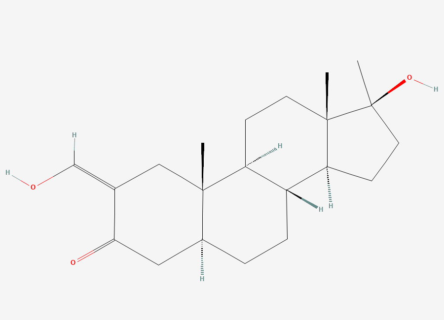 Two-dimensional chemical structure of Stanozolol EP Impurity B/ Oxymetholone (Free Base), CAS 434-07-1