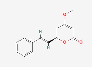 Two-dimensional chemical structure of (+)-Kavain
