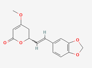Two-dimensional chemical structure of (+)-Methysticin