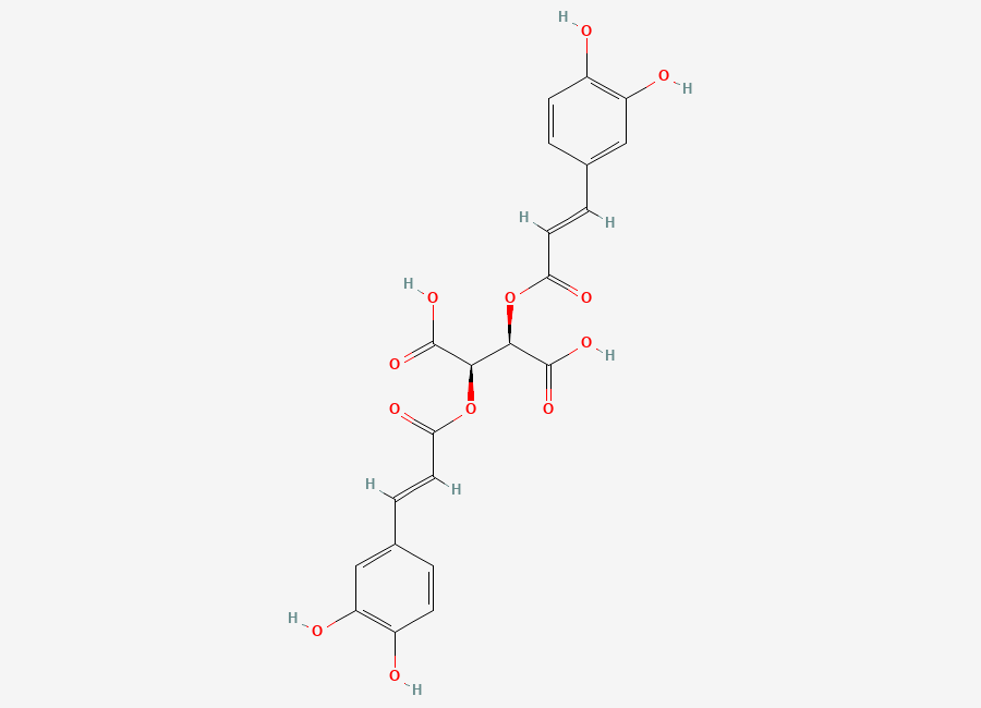 Two-dimensional chemical structure of (-)-Chicoric acid