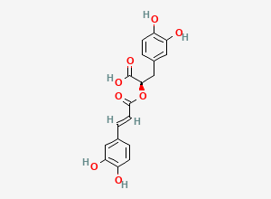 Two-dimensional chemical structure of Rosmarinic Acid, CAS 20283-92-5