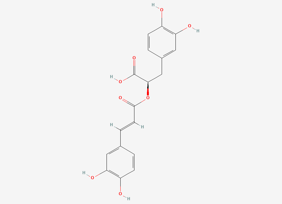 Two-dimensional chemical structure of Rosmarinic Acid, CAS 20283-92-5