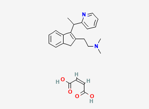 Two-dimensional chemical structure of Dimethindene Maleate, CAS 3614-69-5