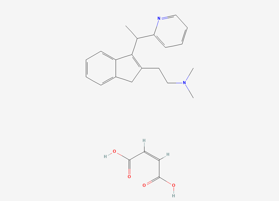 Two-dimensional chemical structure of Dimethindene Maleate, CAS 3614-69-5