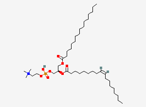 Two-dimensional chemical structure of 2-[[(2R)-3-hexadecanoyloxy-2-[(Z)-octadec-9-enoyl]oxypropoxy]-hydroxyphosphoryl]oxyethyl-trimethylazanium