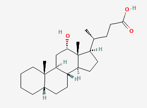 Two-dimensional chemical structure of 12alpha-Hydroxy-5beta-cholan-24-oic Acid, CAS 15173-22-5