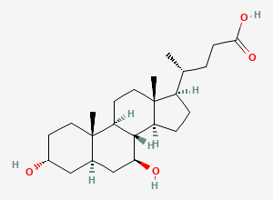 Two-dimensional chemical structure of Alloursodeoxycholic acid/ Ursodesoxycholsaure, CAS 105227-28-9