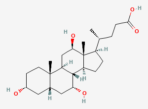Two-dimensional chemical structure of 3alpha,7alpha,12beta-Trihydroxy-5beta-cholanic acid