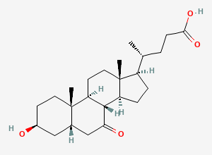Two-dimensional chemical structure of 3beta-Hydroxy-7-oxo-5beta-cholan-24-oic Acid
