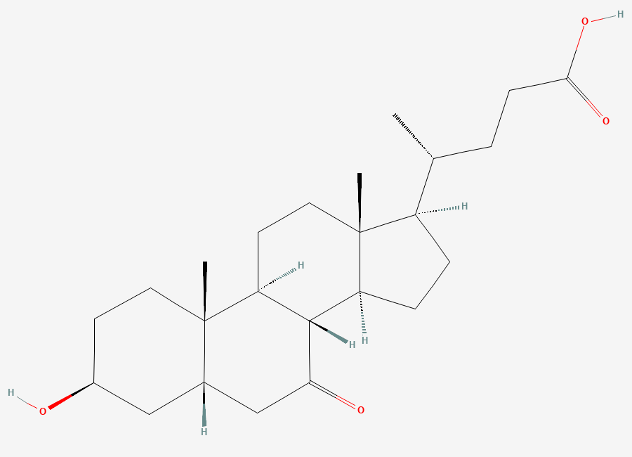 Two-dimensional chemical structure of 3beta-Hydroxy-7-oxo-5beta-cholan-24-oic Acid