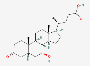 Two-dimensional chemical structure of 7alpha-Hydroxy-3-oxo-5beta-cholan-24-oic acid