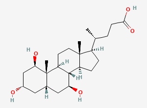 Two-dimensional chemical structure of 1beta,3alpha,7beta-Trihydroxy-5beta-cholan-24-oic Acid
