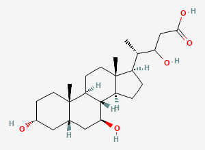 Two-dimensional chemical structure of (3alpha,5beta,7beta)-3,7,22-Trihydroxycholan-24-oic Acid, CAS 108266-90-6