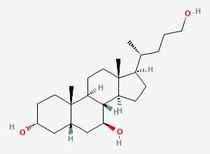 Two-dimensional chemical structure of Ursodeoxycholic Acid EP Impurity I, CAS 130593-75-8