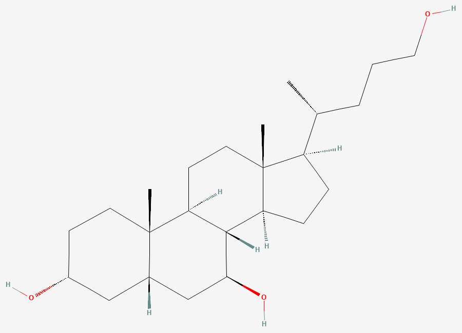 Two-dimensional chemical structure of Ursodeoxycholic Acid EP Impurity I, CAS 130593-75-8