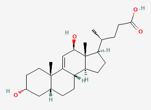 Two-dimensional chemical structure of 3alpha,12beta-Dihydroxy-5beta-chol-9(11)-en-24-oic Acid
