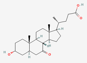 Two-dimensional chemical structure of 3alpha-Hydroxy-7-oxo-5alpha-cholan-24-oic Acid
