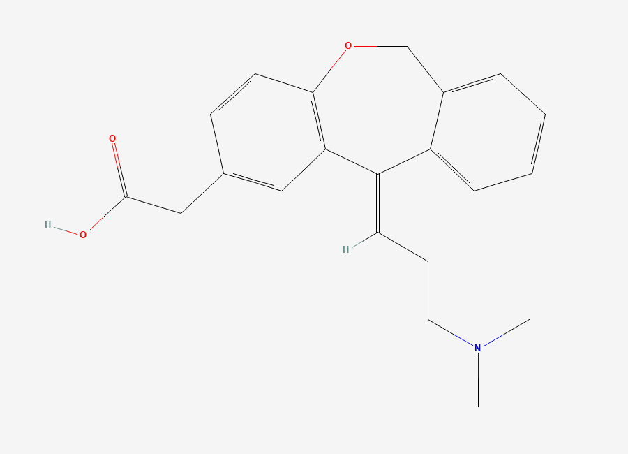 Two-dimensional chemical structure of Olopatadine E-Isomer/ (E)-Olopatadine, CAS 113806-06-7