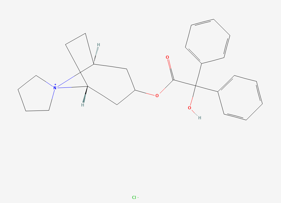 Two-dimensional chemical structure of Trospium Chloride, CAS 10405-02-4