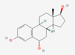 Two-dimensional chemical structure of 6α-Hydroxy Estradiol, CAS 1229-24-9