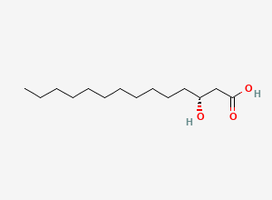 Two-dimensional chemical structure of (R)-3-hydroxytetradecanoic acid