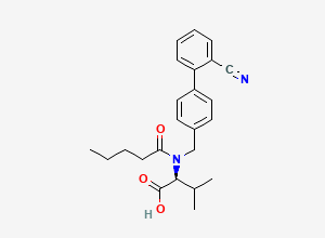 Two-dimensional chemical structure of N-((2'-Cyano-[1,1'-biphenyl]-4-yl)methyl)-N-pentanoyl-L-valine, CAS 443093-86-5