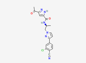 Two-dimensional chemical structure of Darolutamide Amide Impurity, CAS 1297537-33-7